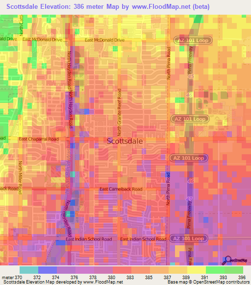 Scottsdale,US Elevation Map