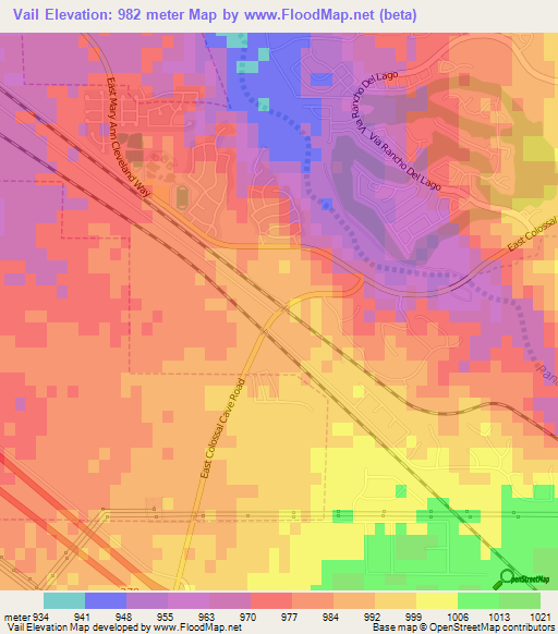 Vail,US Elevation Map