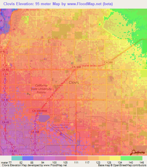 Clovis,US Elevation Map