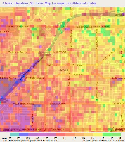 Clovis,US Elevation Map