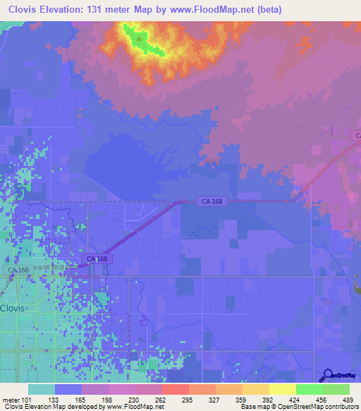 Clovis,US Elevation Map