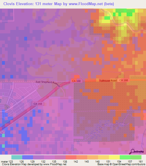 Clovis,US Elevation Map