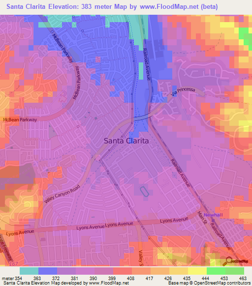 Santa Clarita,US Elevation Map