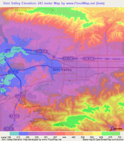 Simi Valley,US Elevation Map