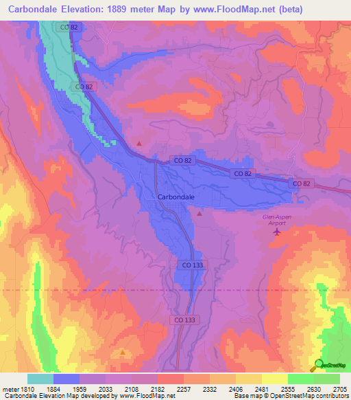 Carbondale,US Elevation Map