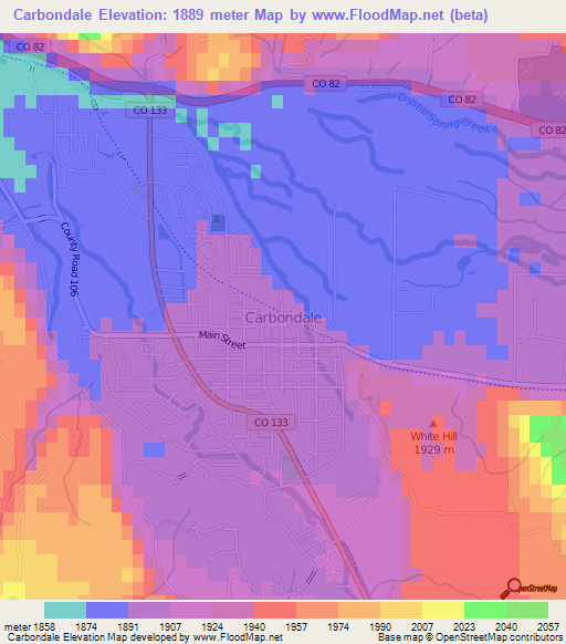 Carbondale,US Elevation Map