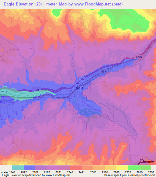 Eagle,US Elevation Map