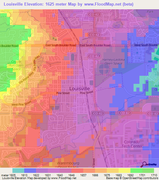 Louisville,US Elevation Map