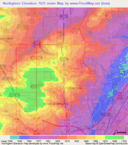 Northglenn,US Elevation Map