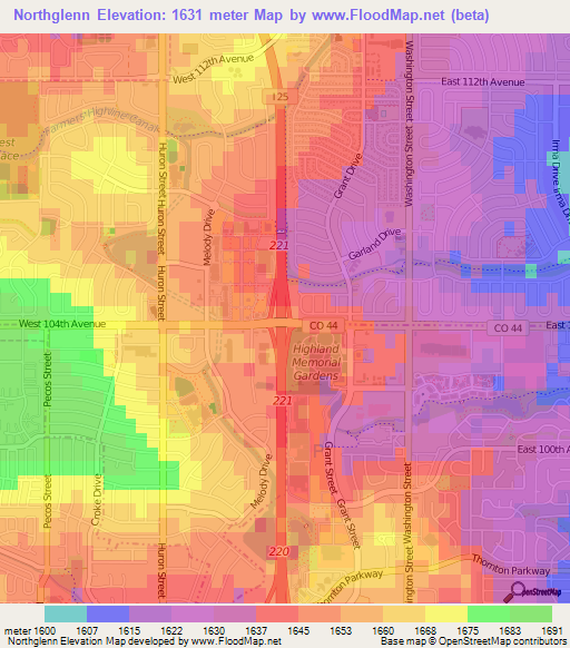 Northglenn,US Elevation Map