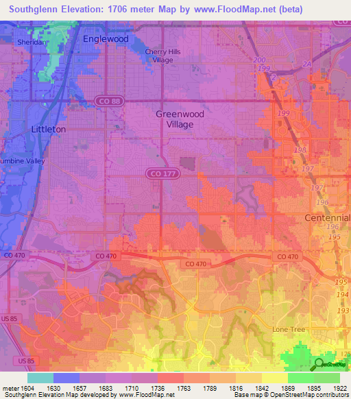 Southglenn,US Elevation Map