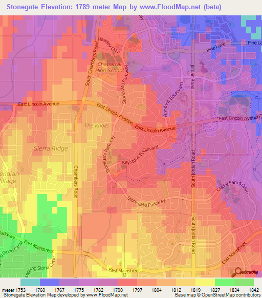 Stonegate,US Elevation Map