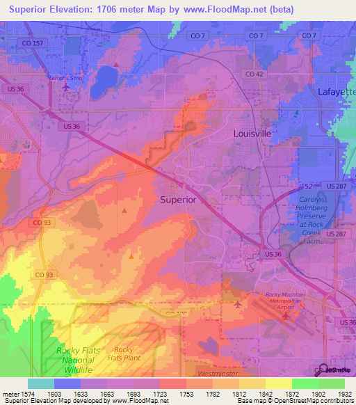 Superior,US Elevation Map