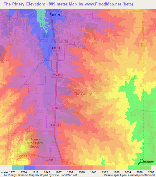 The Pinery,US Elevation Map