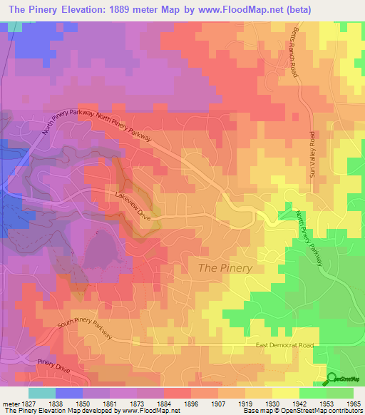 The Pinery,US Elevation Map