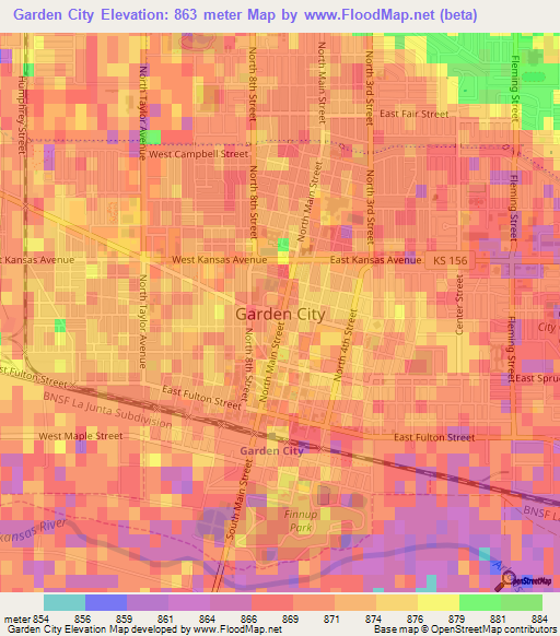 Garden City,US Elevation Map