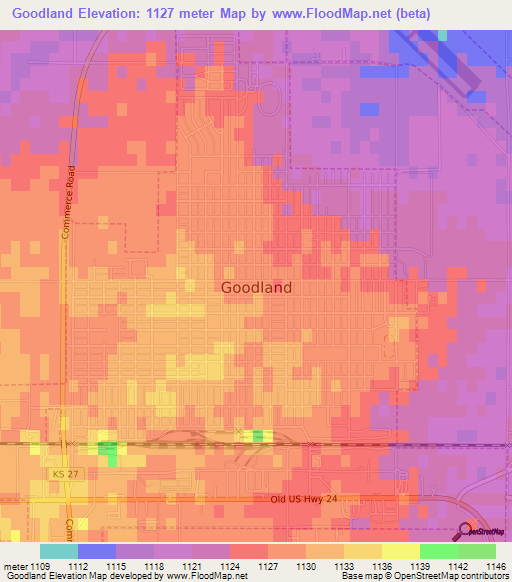 Goodland,US Elevation Map