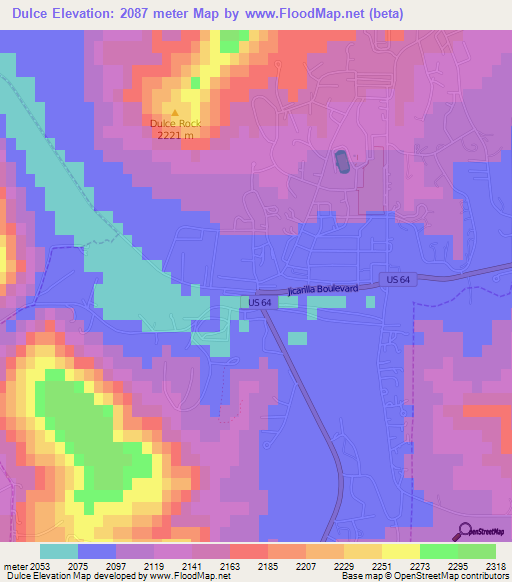 Dulce,US Elevation Map