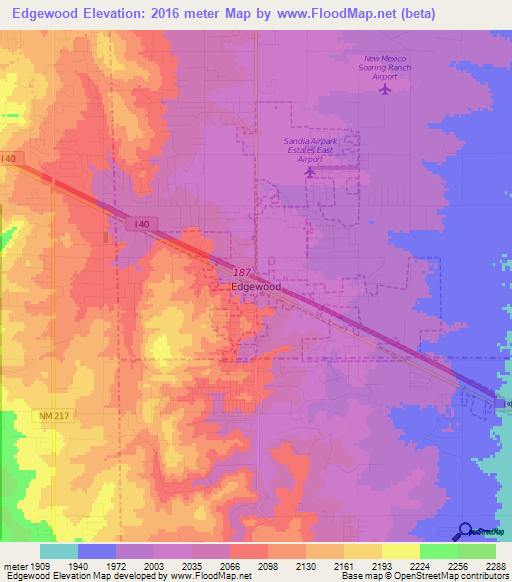 Edgewood,US Elevation Map