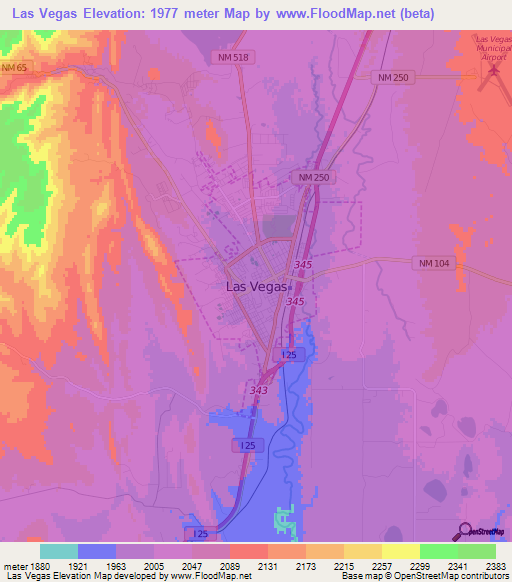 Las Vegas,US Elevation Map