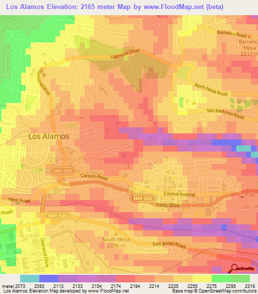 Los Alamos,US Elevation Map