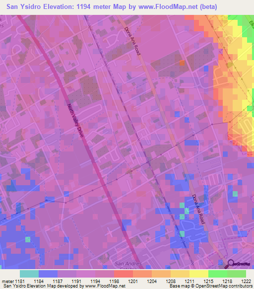 San Ysidro,US Elevation Map