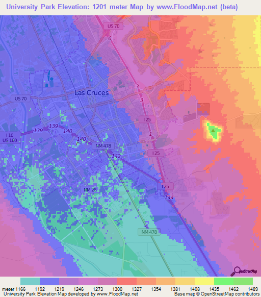 University Park,US Elevation Map