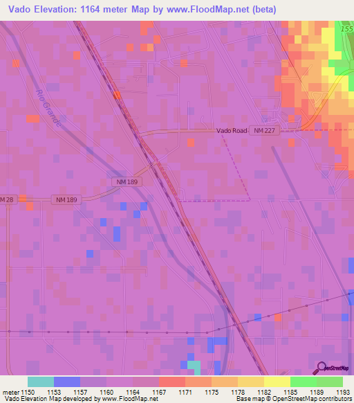 Vado,US Elevation Map