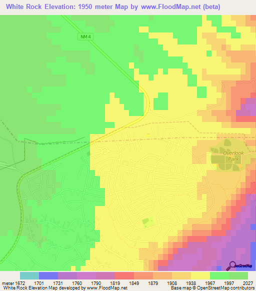 White Rock,US Elevation Map