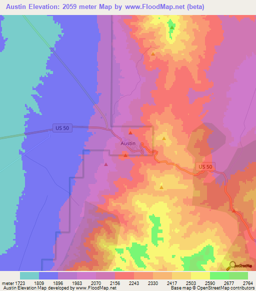 Austin,US Elevation Map