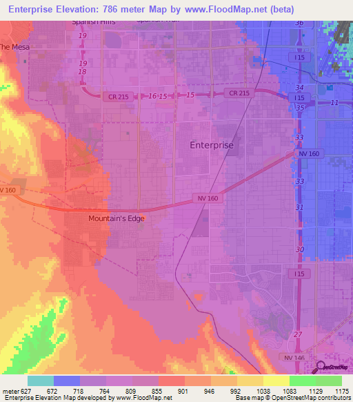 Enterprise,US Elevation Map