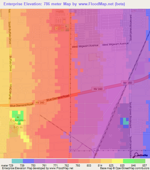 Enterprise,US Elevation Map