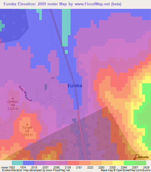 Eureka,US Elevation Map