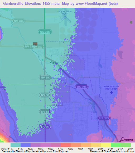 Gardnerville,US Elevation Map