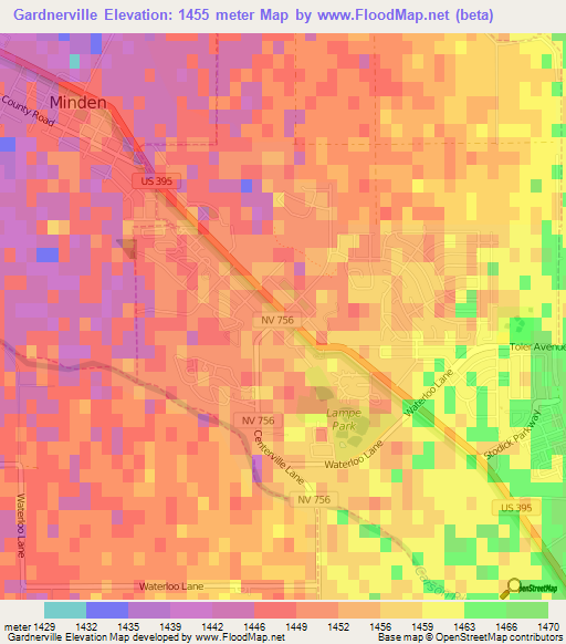 Gardnerville,US Elevation Map