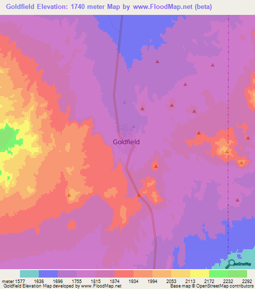 Goldfield,US Elevation Map