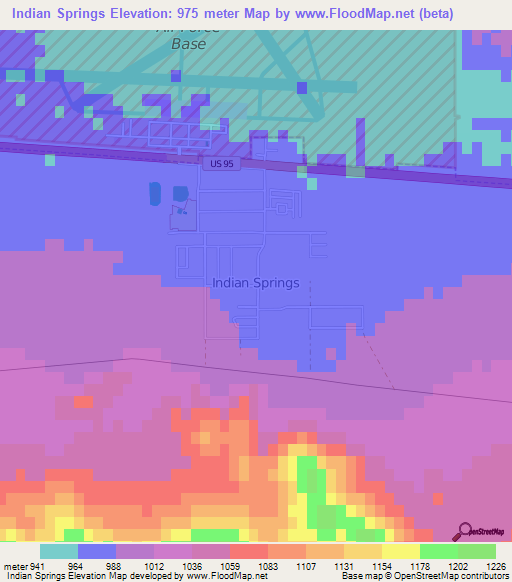 Indian Springs,US Elevation Map