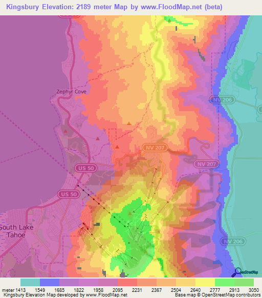 Kingsbury,US Elevation Map