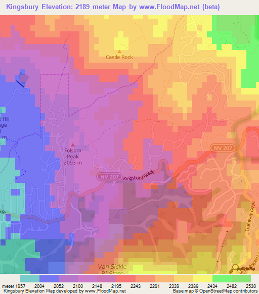 Kingsbury,US Elevation Map