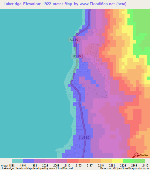 Lakeridge,US Elevation Map