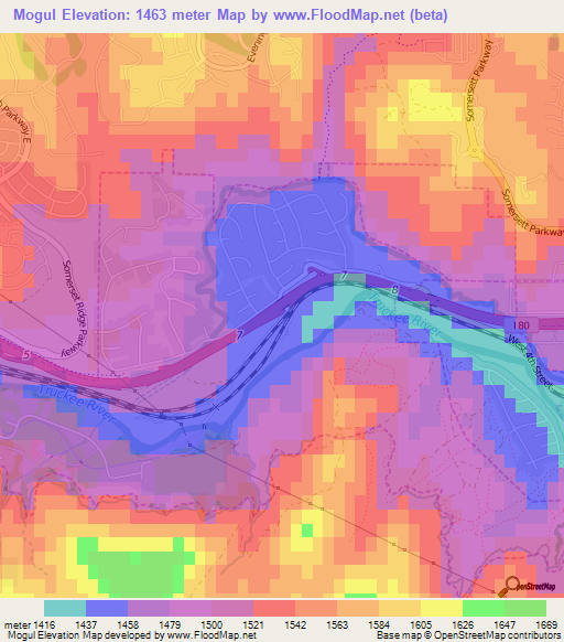 Mogul,US Elevation Map