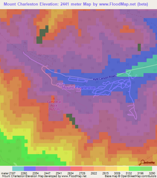 Mount Charleston,US Elevation Map