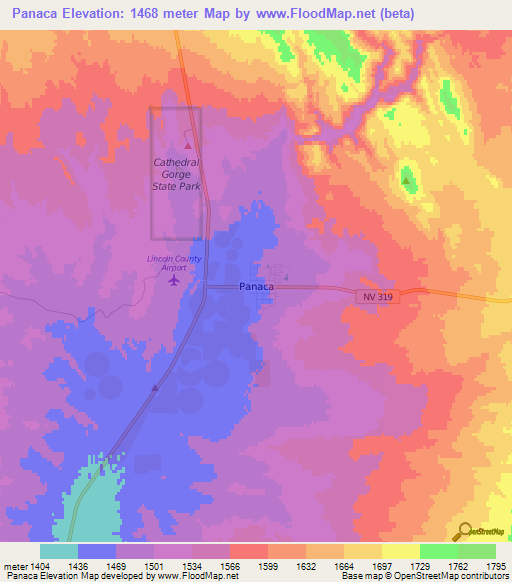 Panaca,US Elevation Map