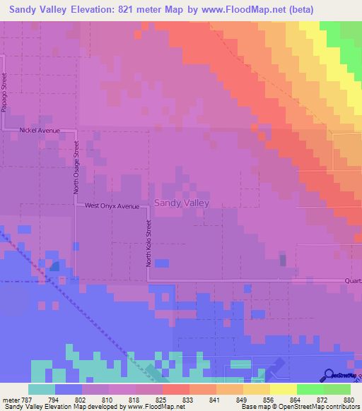 Sandy Valley,US Elevation Map