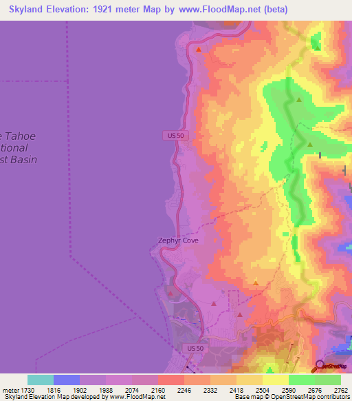 Skyland,US Elevation Map