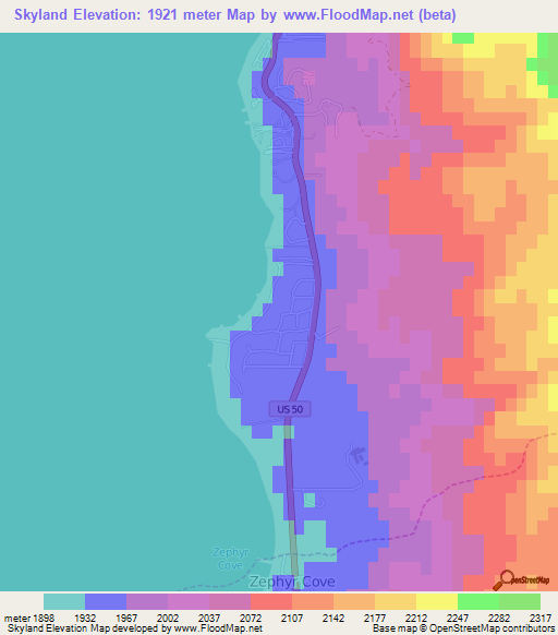 Skyland,US Elevation Map