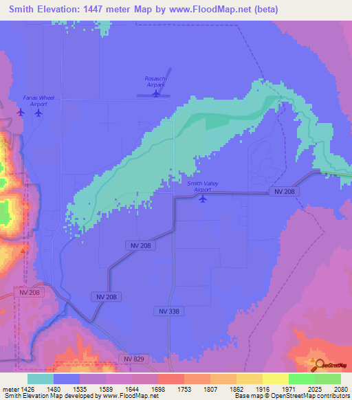 Smith,US Elevation Map