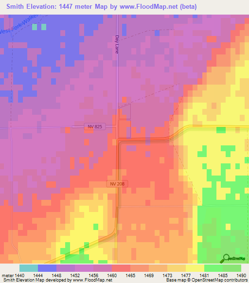 Smith,US Elevation Map