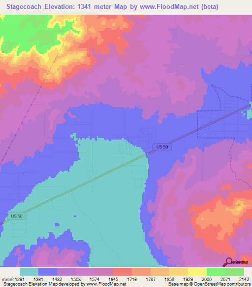 Stagecoach,US Elevation Map