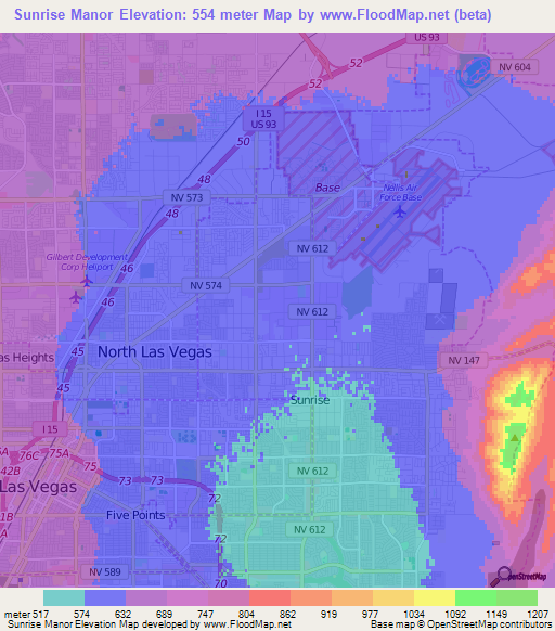 Sunrise Manor,US Elevation Map